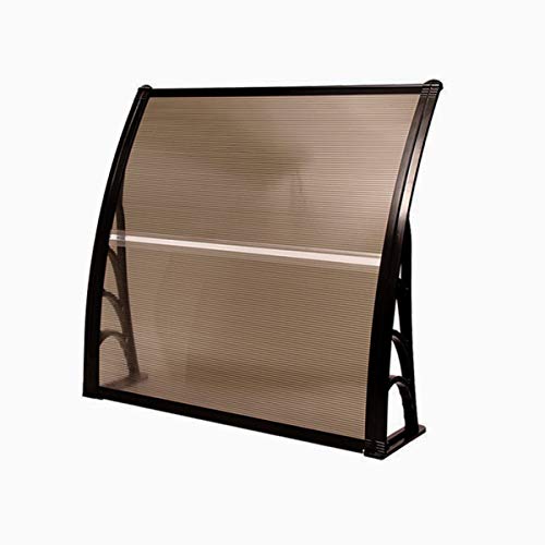 Tangkula 40" X 40" Outdoor Window Awning with Polycarbonate Hollow Sheet, Modern Door Canopy for Patio Balcony, UV Rain Snow Sunlight Protection (Brown)