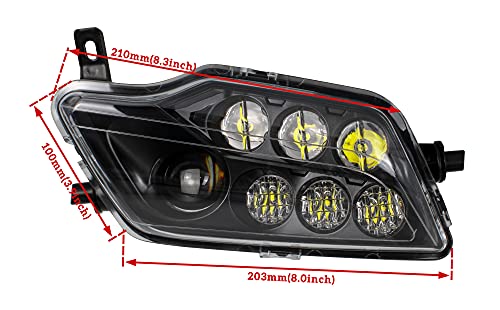 SAUTVS LED Headlights Assembly for Honda Pioneer/Talon, Head Lights Front Lamps with High Low Beam for Honda Pioneer 1000 700 / Talon/Rancher 420 / Foreman 500 / Rubicon Accessories (2PCS)