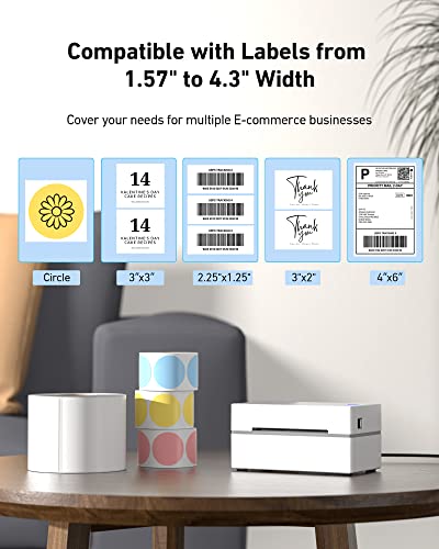 MUNBYN Shipping Label Printer P130, 4x6 USB Thermal Label Printer, Desktop Barcode Label Printer for Shipping Packages Home Small Business, Easy Setup Compatible with Mac, Windows, UPS, USPS, USB Only