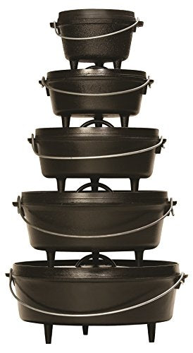 Lodge L10DCO3 Cast Iron Deep Camp Dutch Oven, Pre-Seasoned, 5-Quart