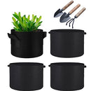 4-Pack 20 Gallon Plant Grow Bags, Fabric Aeration Pots Container for Nursery Garden and Planting Grow, Come with 3Pcs Bonsai Tool Set