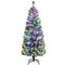 Costway 1.8M/6 ft Pre-lit Snow Flocked Christmas Tree with 9 Lighting Modes and Color Changing LED Lights, Artificial Xmas Hinged Tree with Remote Controller, Xmas Pine Tree Christmas Decoration for Home, Office, Party