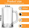 HUIRUMM 22 Oz Glass Beer Mug with Handle, 4 Pack Large Glass Steins Beer Cups,Beer Mugs Set,Beer Glasses for Freezer for Freezer, Bar, Cocktail, Alcohol, Beverages