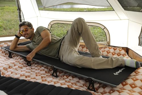 KingCamp Ultra-light Folding Camping Bed for Home Festivals Outdoors Weight Capacity 120kg (Grey)