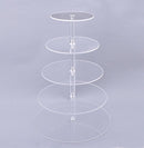 Acrylic Clear Round Cupcake Cake Stand Birthday Wedding Party (5 Tier)