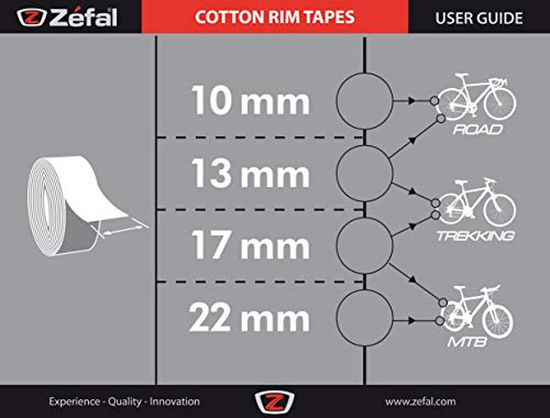 Zefal Bicycle Rim Tape, 17mm, 2 Count (Pack of 1)