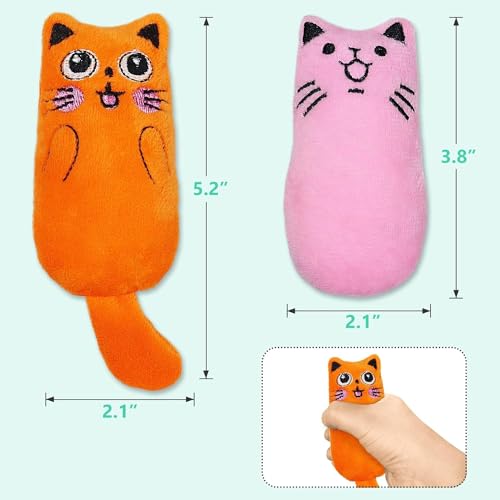 Catnip Toys, [8 PCS] Soft Plush Cat Nip Chew Toy for Indoor Cats, Interactive Kitten Pillow Kitty Teething Toy