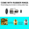 1/2 to 3/8 Reducer Faucet Adapter - Compression Brass Pipe Fitting, 3/8 Male to 1/2 Male Supply Line Adapter for RV Kitchen Plumbing, Water Hose Pipe Connector with Rubber Washer, (2 Pack)