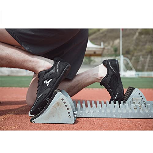 ZHENSI Track and Field Shoes Kids Adult Sprint Spikes Shoes Mesh Lightweight Buffer Unisex,Black,9.5