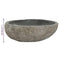 vidaXL Oval-Shaped Wash Basin Natural River Stone Taupe - Sink for Bathroom, Washroom with Polished Inner Surface and Drain Hole