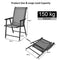 Costway Patio Folding Chair Set of 2, Portable Outdoor Dining Chair with Breathable Fabric, Steel Structure, Foldable Design, 2pcs All-Weather Garden Arm Chair Set, for Deck, Pool Side, Back Yard