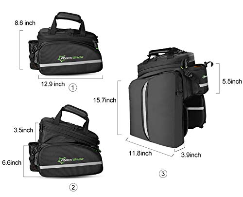 ROCKBROS Bike Panniers for Bicycle, Bike Trunk Bag Rear Bike Rack Bag for Travel Bicycle Accessories Cargo Carrier Pack