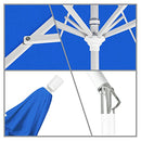 (White Pole, Royal Blue) - California Umbrella 3.4m Round Aluminium Market Umbrella, Crank Lift, Collar Tilt, White Pole, Royal Blue Olefin