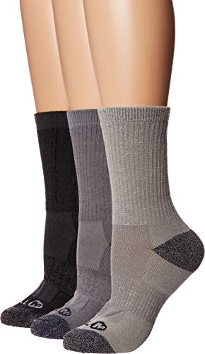 MERRELL Womens Cushioned Performance Hiker Casual Sock, Charcoal Heather, Small-Medium US