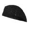 ZLYC Women Cotton Slouchy Crochet Beret Handmade Cutout Floral Beanie Hat, Plain Black, One Size