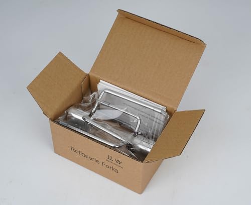 Onlyfire 6008 BBQ Roast Rotisserie Skewer Forks for 8x8 mm Square Spit Rods
