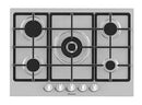 Hisense GM773XF 75cm 5 Burners Built-in Gas Hob with Easy Clean Surface, Wok Burner - Stainless steel