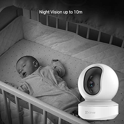 EZVIZ Security Camera, 1080P Indoor Pan&Tilt WiFi IP Camera, Baby/Pet Monitor, Motion Detection, Smart Tracking, Night Vision, 2-Way Talk, Sleep Mode, 256G SD/iCloud Storage, Works with Alexa, TY1