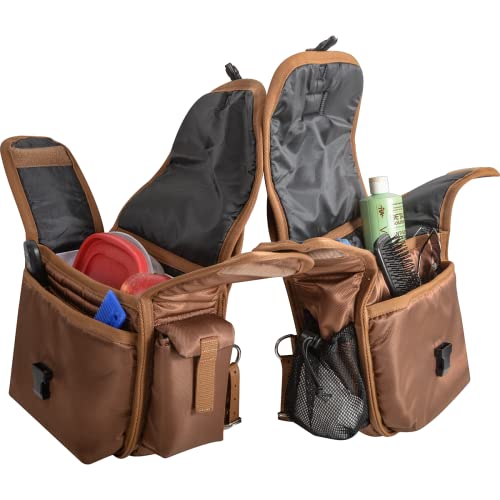 Cashel Quality Deluxe Horse Saddlebag, Padded Pockets Color Choice: Black, Brown, or Hot Leaf, Unisex-Adult, Brown, 12inch x 10inch x 5inch