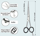 (Cutting) - Professional Hair Cutting Scissors - Sharp Blades Hair Shears/Barber Scissors/Moustache Scissors - J2 Stainless Steel Hair Scissors - 17cm - Haircut/Hairdresser Scissors for Kids, Men and Women.