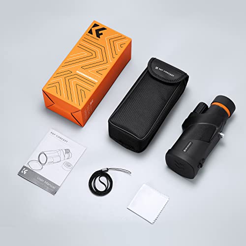 K&F Concept® 12X50 Monocular Telescope with Cleaning Cloth, FMC Lens & BAK4 Prism Telescopes for Adults, Sky Captain HD Monocular for Bird Watching Hunting Hiking Camping Travelling