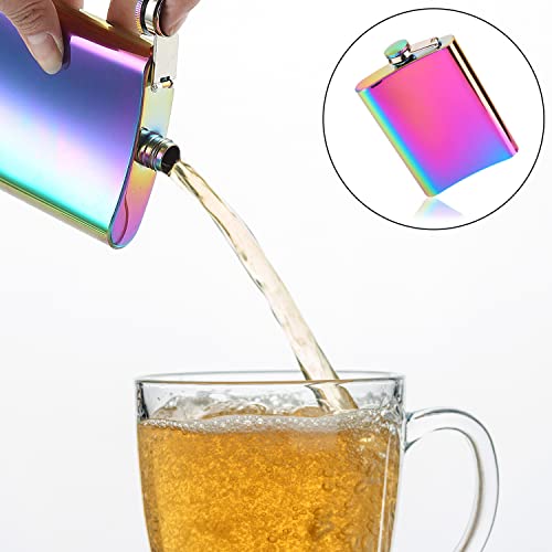 Portable Hip Flask, 8oz Colored Leak Proof Stainless Steel Flasks for Alcohol - Great Gift Idea Flask