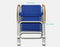 FORMA MARINE Boat Chairs High Back Navy Blue Deck Folding Marine Aluminum Teak Furniture Set of 2 M150NB