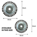 6/8" Weed Brush Steel Wire Trimmer Wheel Garden Lawnmower Grass Cutter Head (8inch)