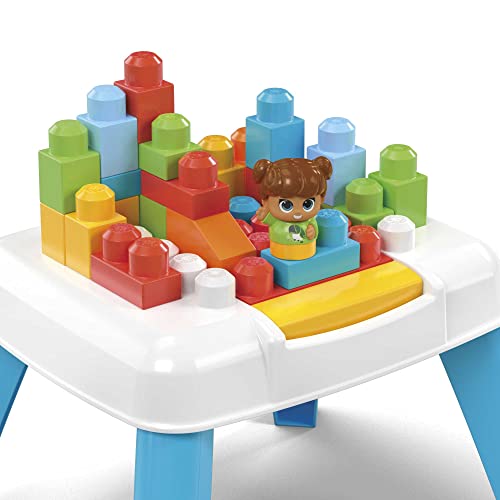 MEGA BLOKS Build 'n Tumble Table toy playset with 2 tumble features, 23 big blocks and 1 Block Buddies figure, ages 1 and up