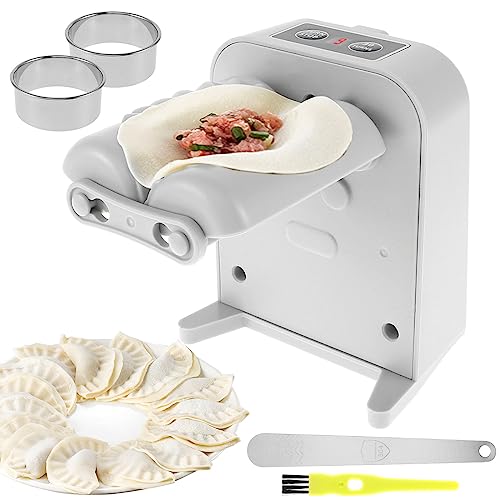 6Pcs 2 Mode Dumpling Maker Machine Automatic Dumpling Maker Household Dumpling Maker Press Reusable Electric Dumpling Machine with Spoon Brush Dumpling Making Tool with 2 Cutters for Kitchen Home