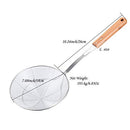 ZOOM TIME Stainless Steel Wire Food Strainer Skimmer, Bamboo Handle (L Size, Over 7 Inch)