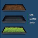 10 Plant Growing Trays (No Drain Holes) - 20" x 10" - Perfect Garden Seed Starter Grow Trays: for Seedlings, Indoor Gardening, Growing Microgreens, Wheatgrass & More - Soil or Hydroponic