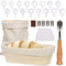 QUIENKITCH Oval Bread Proofing Basket, 6 Pack Proofing Basket(25x15cm), Banneton Proofing Basket, Cloth Liner, Bread Bag, Scoring Lame, Scraper, Stencils for Professional and Home Baker …