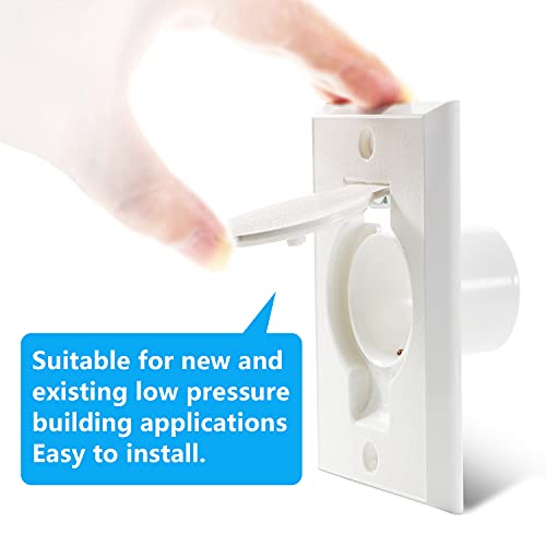 ANTOBLE 2 Pcs Standard Central Vacuum Inlet Valve Plate White for Beam Central Vac - White Round Door