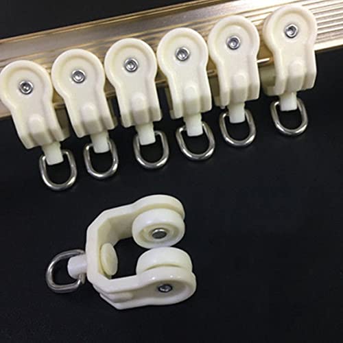 50 Pcs Curtain Track Accessories,Ceiling Curtain Track Flexible Bendable Curtain Track Rollers Plastic Drapery Rail Sliding Glider.for Shower Curtain Tracks