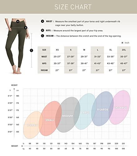 TSLA Women's Thermal Yoga Pants, High Waist Warm Fleece Lined Leggings, Winter Workout Running Tights with Pockets XYP84-DGY Large