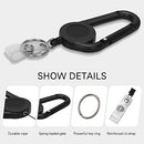 FYY (2 Pack) Heavy Duty Retractable Badge Holders Reel with [Carabiner] and [Key Chain Keychain] 22.2 inches Reinforced Wire Cord - Black& Clear