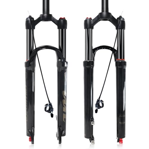 ZTZ Mountain Bike Fork,26 27.5 29 inch MTB Suspension Air Fork ，Rebound Adjust，Travel 120mm,QR 9mm，1-1/8 Straight Tube, Ultralight Mountain Bike Front Fork for XC/AM Bike(Remote Lockout)