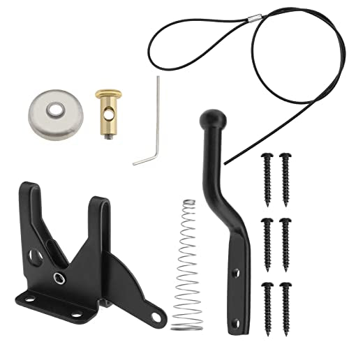 ECSiNG 1 Set Self Locking Gate Gravity Latch Gravity Self Closing Latch Self-locking Latch with Adjustable Gate Latch Cable Pull Accessories for Wooden Doors Vinyl Doors