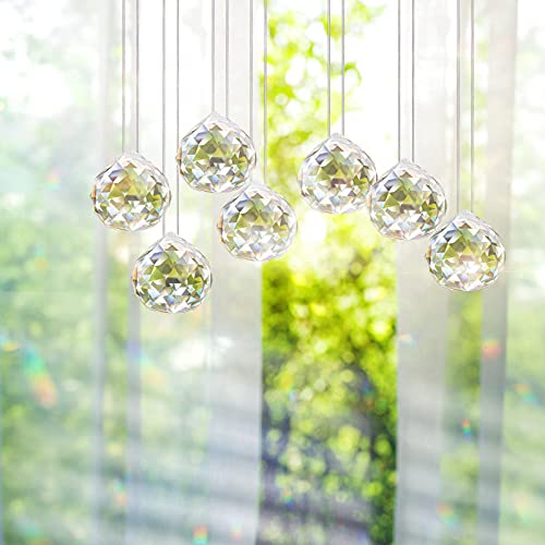 Adwikoso Crystal Ball Prism Pendant, Glass Chandelier Hanging Pendant, Photography Prism, Feng Shui Rainbows Sun Catchers, Wedding Home Window Garden Decor (30mm-20pack)