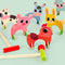 TOYANDONA Kids Croquet Set, Cartoon Wooden Animal Croquet Set Funny Lawn Games for Boys Girls