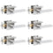 HOSOM 6 Pack Privacy Door Handles for Bedroom, Bathroom & More Interior Door Levers Keyless Reversible Square Door Locks, Satin Nickel