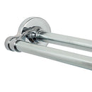 Zenna Home Rustproof Tool-Free Tension or Permanent Mount Adjustable Double Shower Rod, Chrome