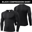 Men's Compression Shirts Longs Sleeve Workout Gym T-Shirt Running Tops Cool Dry Sports Base Layer Athletic Undershirts, Black+white+f Grey, X-Large