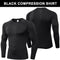 Men's Compression Shirts Longs Sleeve Workout Gym T-Shirt Running Tops Cool Dry Sports Base Layer Athletic Undershirts, Black+white+f Grey, X-Large