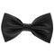 Mens Luxurious 100% Silk Pre-tied Bowtie Solid Bow Ties (Black)