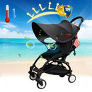 Universal Stroller Sun Cover UV Protection Baby Stroller Sun Shade Buggy Pram Sun Rain Shade Blackout Blind Canopy Cover Pushchair Sunblock Cover for Travel Park Zoo, Black