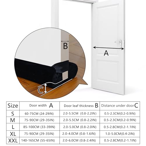 BKSAI Door Draft Stopper for Doors No Adhesive Draught Excluder Under Door Wind Blocker for Bottom of Door,Reduce Noise Draught Excluder Sweep Sound Proof