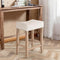 Furniliving Bar Stools Set of 2,25.7 inch Counter Height Bar Stools,Upholstered Kitchen Barstools with Solid Wooden Legs, Saddle Stools for Kitchen Island, Bar, Cafe, Beige