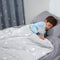 Dreamscene Star Teddy Fleece Kids Weighted Blanket for Children Supporting Stress Relief Reversible Soft Fluffy Quilted Throw, Silver Grey, 100 x 150cm, 3kg(6.6lb)